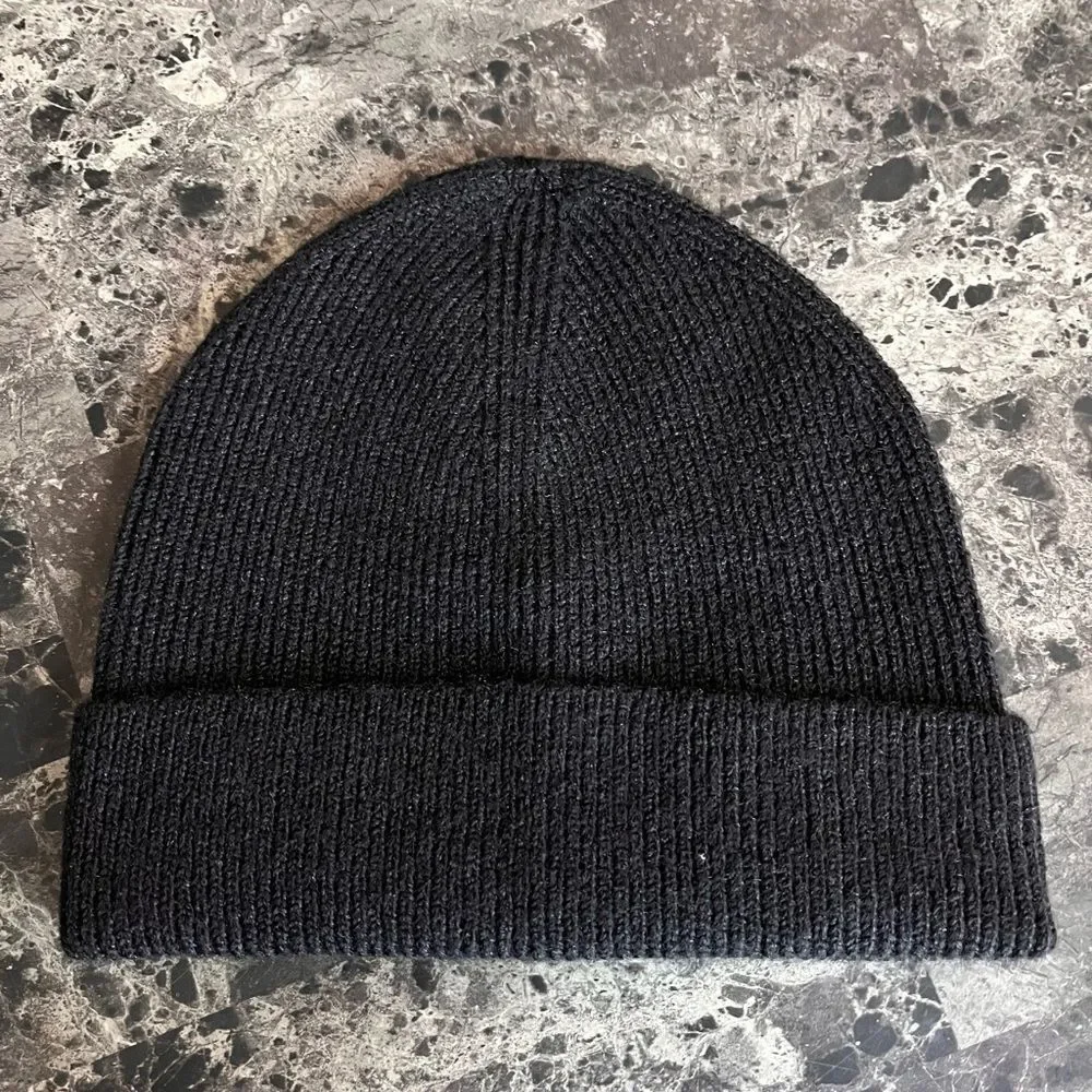 J. Crew WOMen's Black Knit Beanie Hat Super Soft NEW